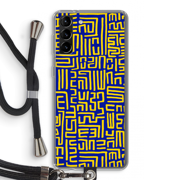 Majorelle Blue Print: Samsung Galaxy S21 Plus Transparant Hoesje met koord