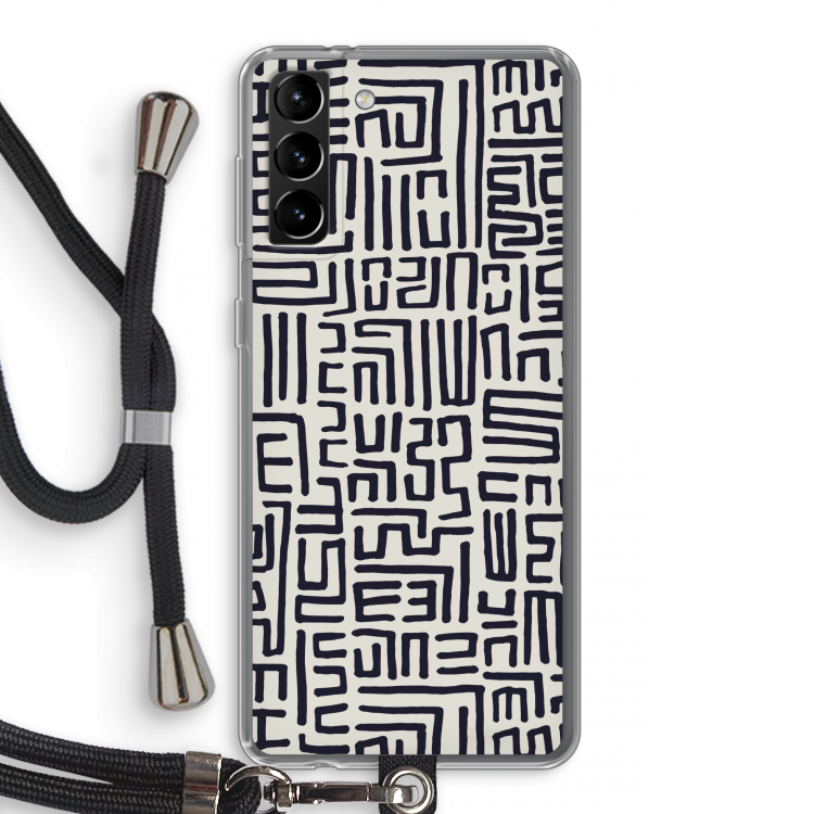 Moroccan Print: Samsung Galaxy S21 Plus Transparant Hoesje met koord