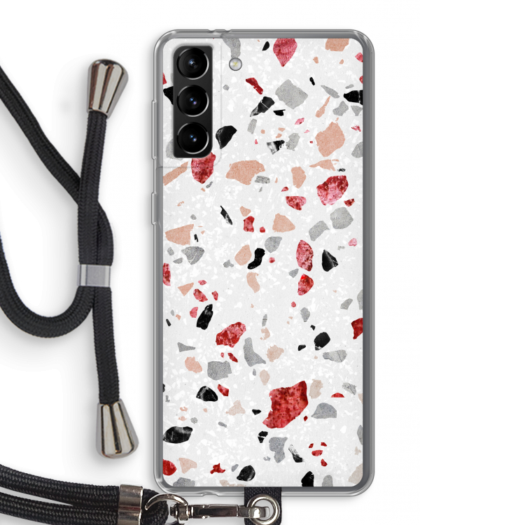 Terrazzo N°12: Samsung Galaxy S21 Plus Transparant Hoesje met koord
