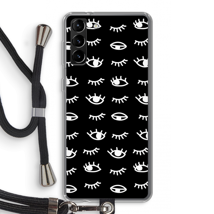 Eye pattern #3: Samsung Galaxy S21 Plus Transparant Hoesje met koord