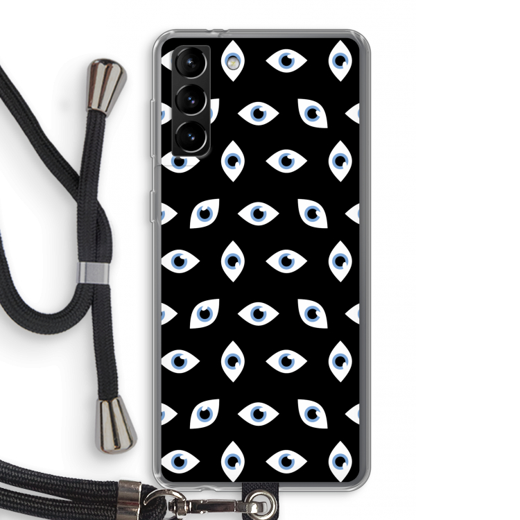 Eyes pattern: Samsung Galaxy S21 Plus Transparant Hoesje met koord