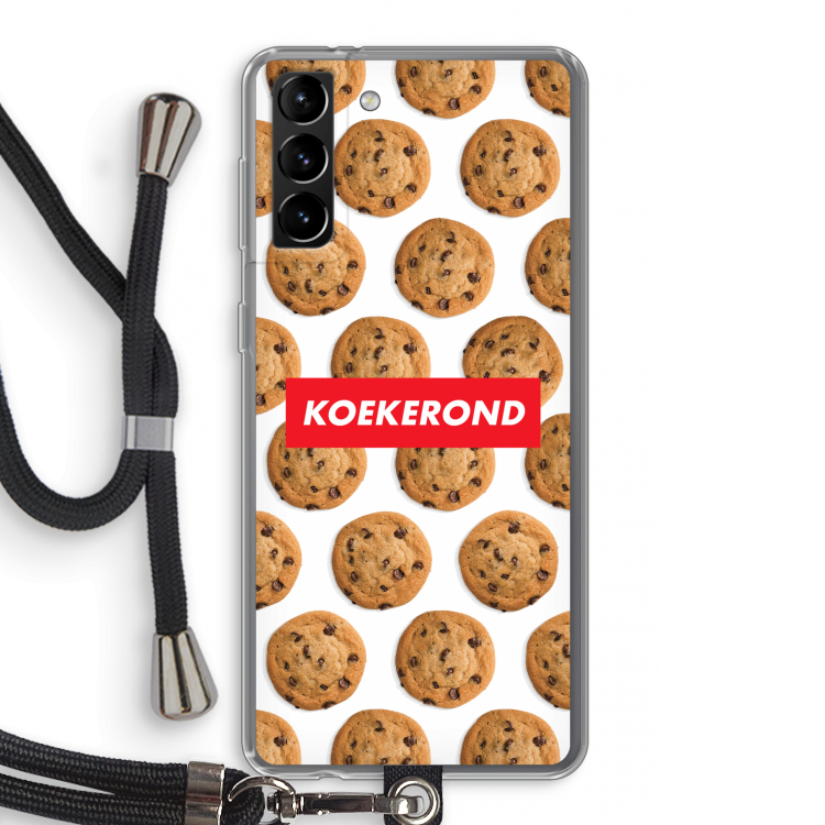 Koekerond: Samsung Galaxy S21 Plus Transparant Hoesje met koord