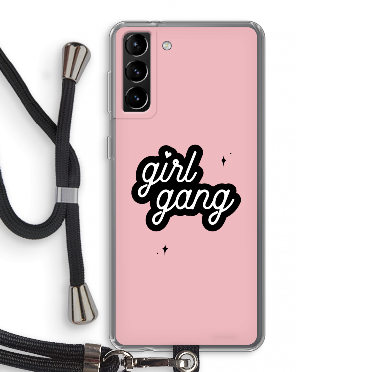 Girl Gang: Samsung Galaxy S21 Plus Transparant Hoesje met koord