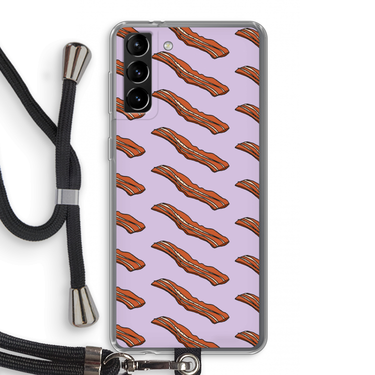 Bacon to my eggs #2: Samsung Galaxy S21 Plus Transparant Hoesje met koord