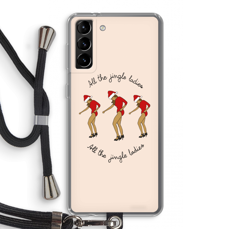 Jingle Ladies: Samsung Galaxy S21 Plus Transparant Hoesje met koord