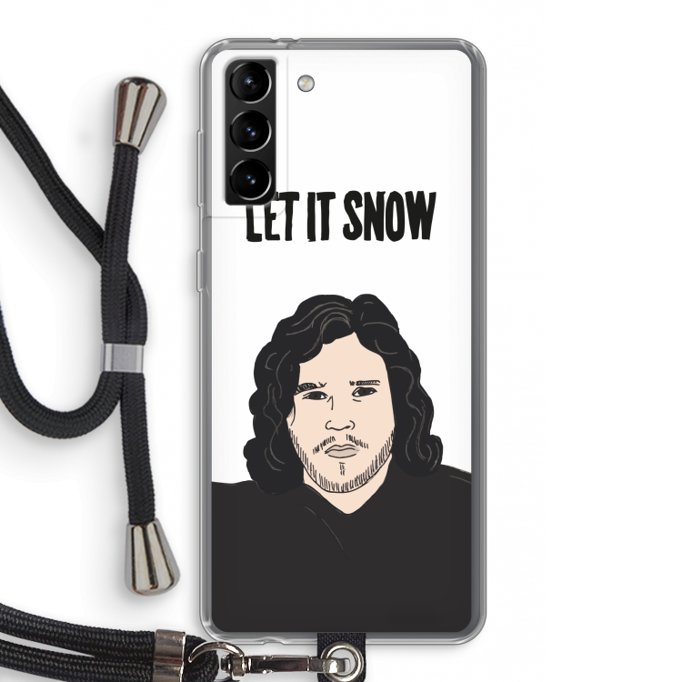 Let It Snow: Samsung Galaxy S21 Plus Transparant Hoesje met koord