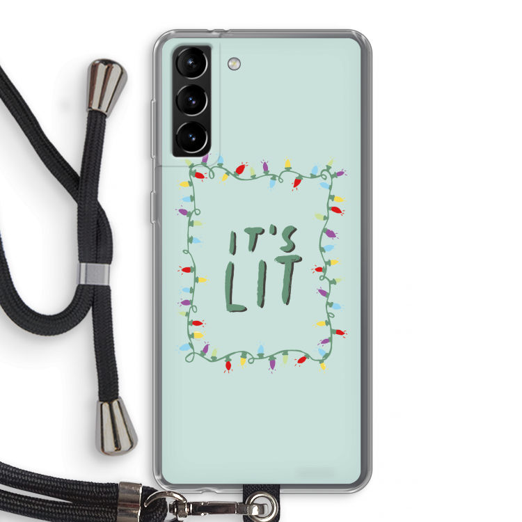 It's Lit: Samsung Galaxy S21 Plus Transparant Hoesje met koord