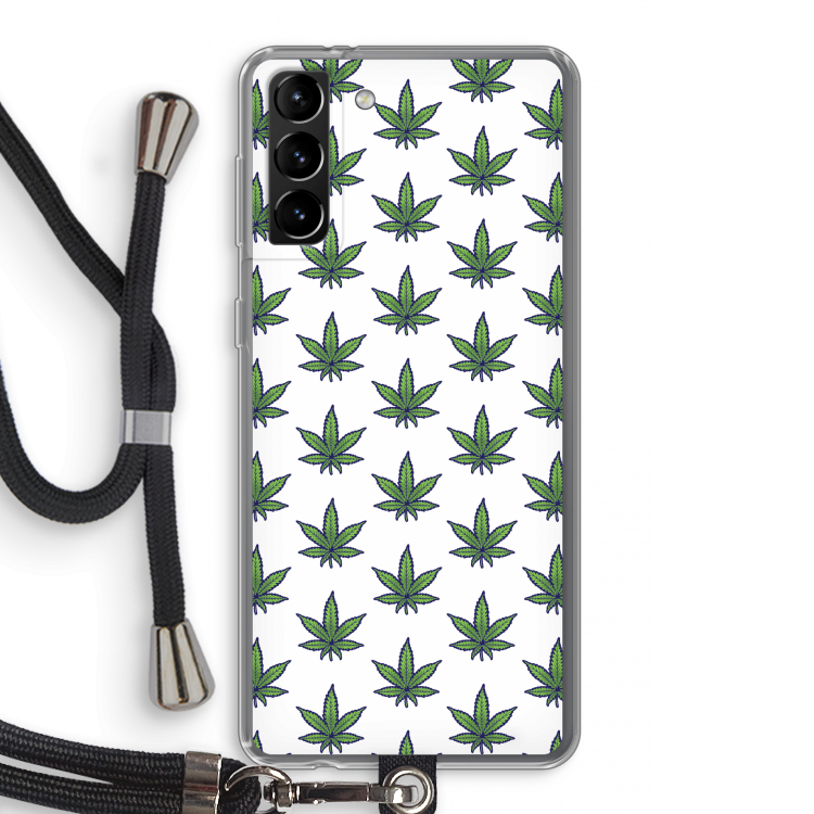 Weed: Samsung Galaxy S21 Plus Transparant Hoesje met koord