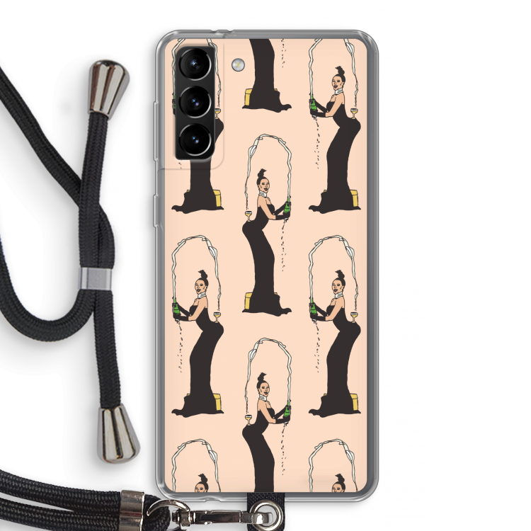 Pop Some Kim: Samsung Galaxy S21 Plus Transparant Hoesje met koord