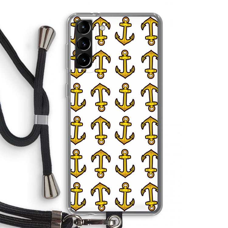 Musketon Anchor: Samsung Galaxy S21 Plus Transparant Hoesje met koord