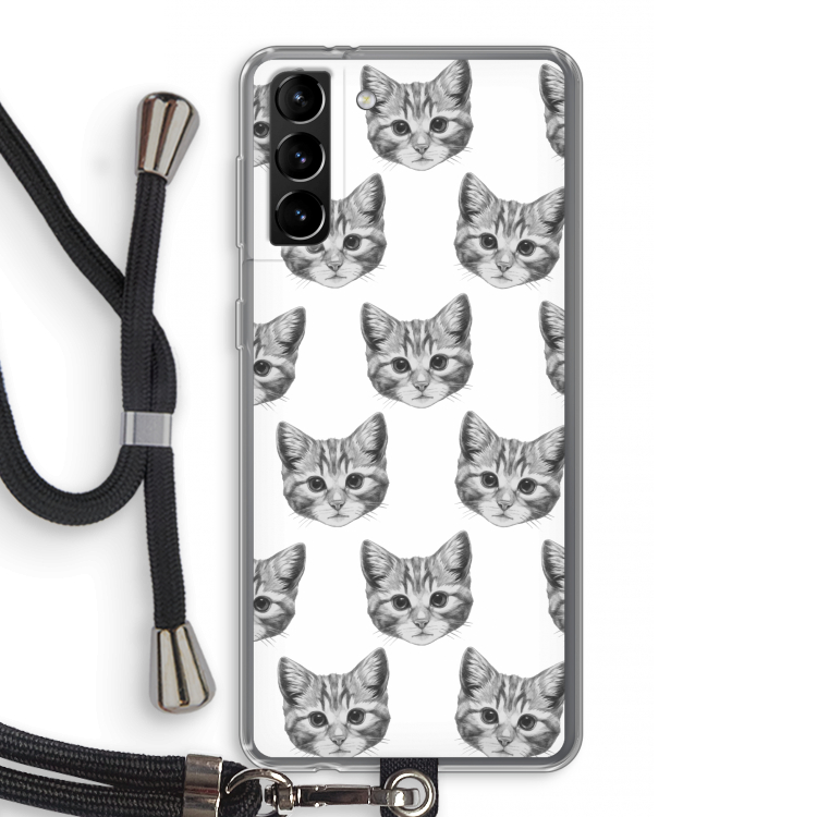 Kitten: Samsung Galaxy S21 Plus Transparant Hoesje met koord