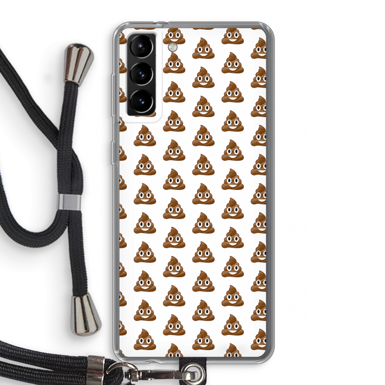 Poop emoji: Samsung Galaxy S21 Plus Transparant Hoesje met koord