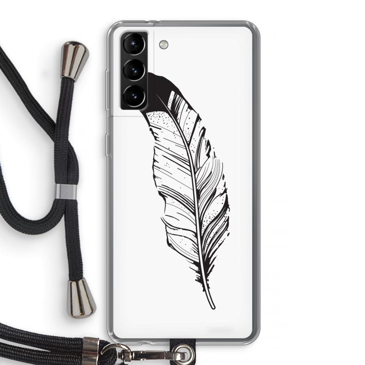 Pluim: Samsung Galaxy S21 Plus Transparant Hoesje met koord