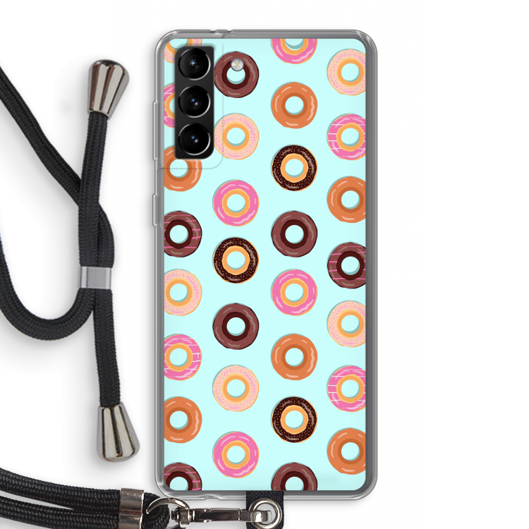 Donuts: Samsung Galaxy S21 Plus Transparant Hoesje met koord