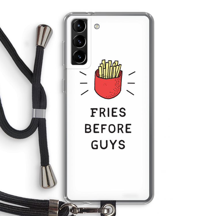 Fries before guys: Samsung Galaxy S21 Plus Transparant Hoesje met koord
