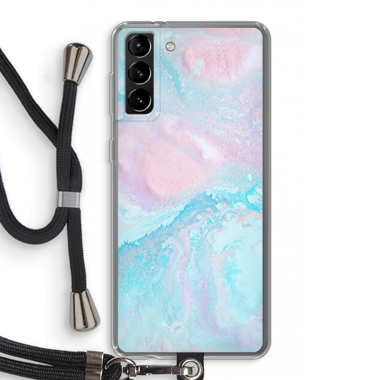 Fantasie pastel: Samsung Galaxy S21 Plus Transparant Hoesje met koord