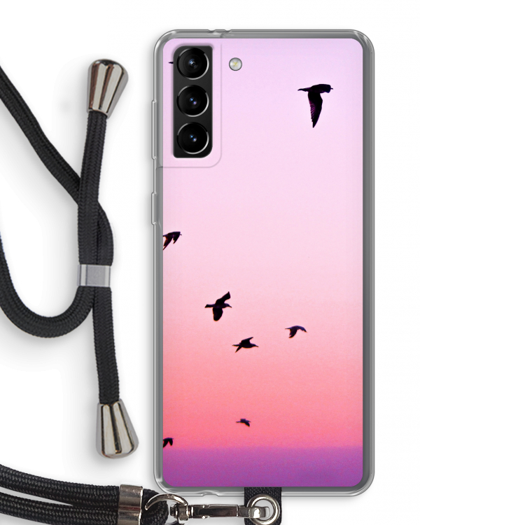 Fly away: Samsung Galaxy S21 Plus Transparant Hoesje met koord