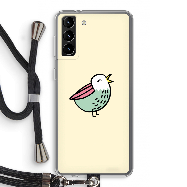 Birdy: Samsung Galaxy S21 Plus Transparant Hoesje met koord