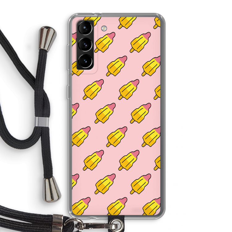 Waterijsjes: Samsung Galaxy S21 Plus Transparant Hoesje met koord