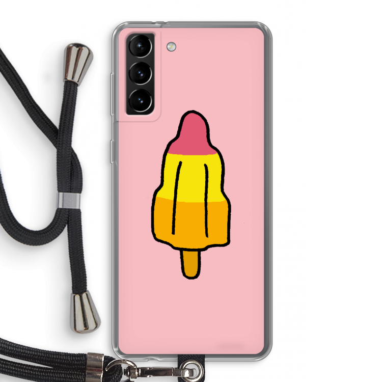 Raketijsje: Samsung Galaxy S21 Plus Transparant Hoesje met koord