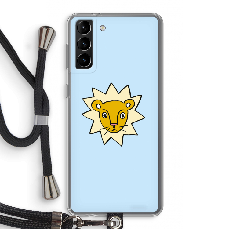 Kleine leeuw: Samsung Galaxy S21 Plus Transparant Hoesje met koord