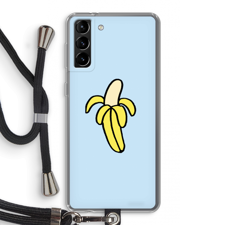 Banana: Samsung Galaxy S21 Plus Transparant Hoesje met koord