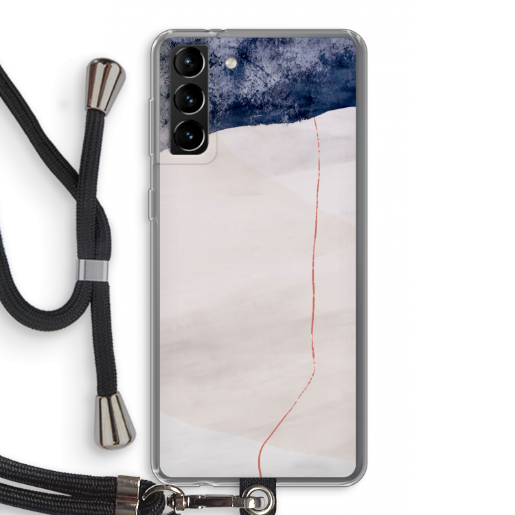 Stone White: Samsung Galaxy S21 Plus Transparant Hoesje met koord