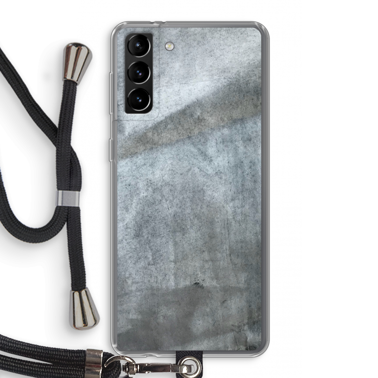Grey Stone: Samsung Galaxy S21 Plus Transparant Hoesje met koord
