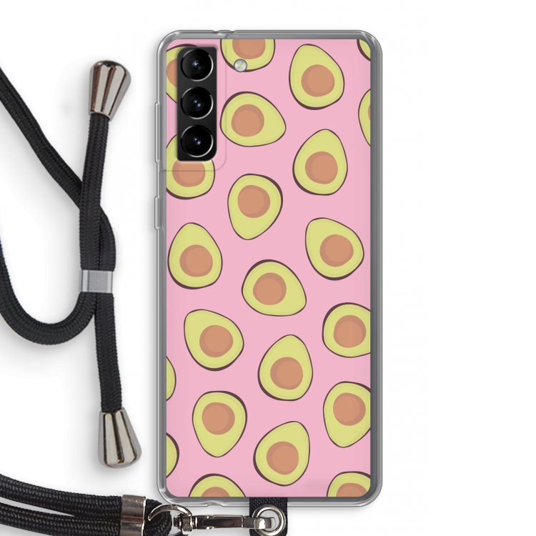 Dancing avocados: Samsung Galaxy S21 Plus Transparant Hoesje met koord