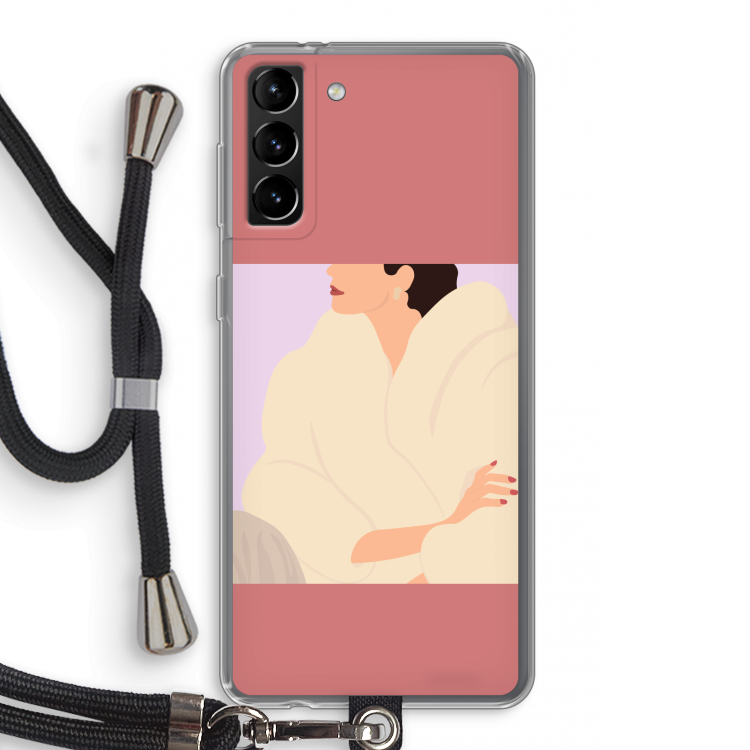 Cosy: Samsung Galaxy S21 Plus Transparant Hoesje met koord