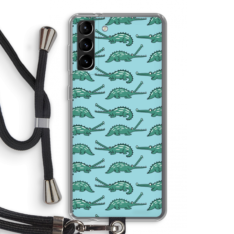 Kroko: Samsung Galaxy S21 Plus Transparant Hoesje met koord