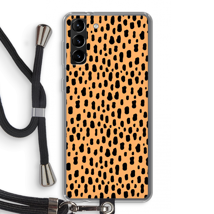 Panter: Samsung Galaxy S21 Plus Transparant Hoesje met koord