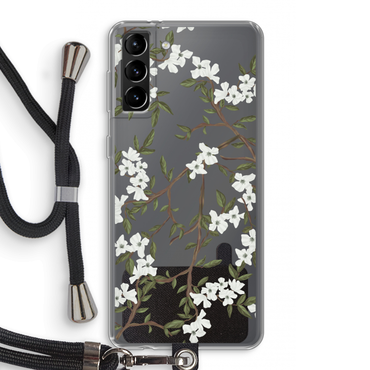 Blossoming spring: Samsung Galaxy S21 Plus Transparant Hoesje met koord