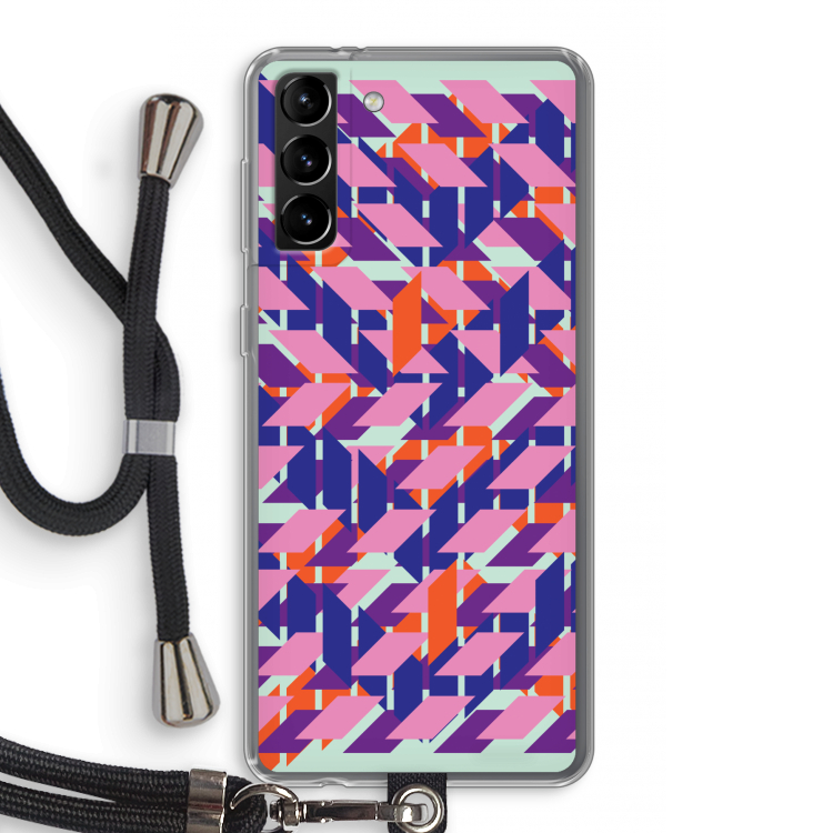 Skew Blush 3: Samsung Galaxy S21 Plus Transparant Hoesje met koord
