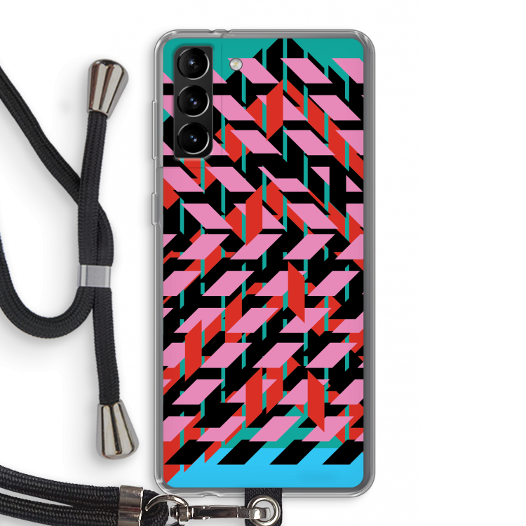 Skew Blush 2: Samsung Galaxy S21 Plus Transparant Hoesje met koord