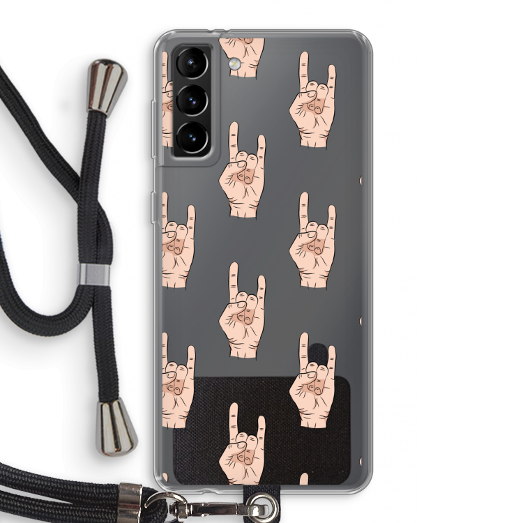 Rock: Samsung Galaxy S21 Plus Transparant Hoesje met koord