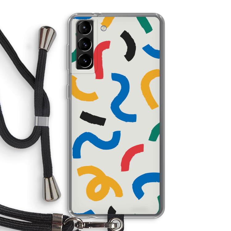 Illustratieve pop 2: Samsung Galaxy S21 Plus Transparant Hoesje met koord