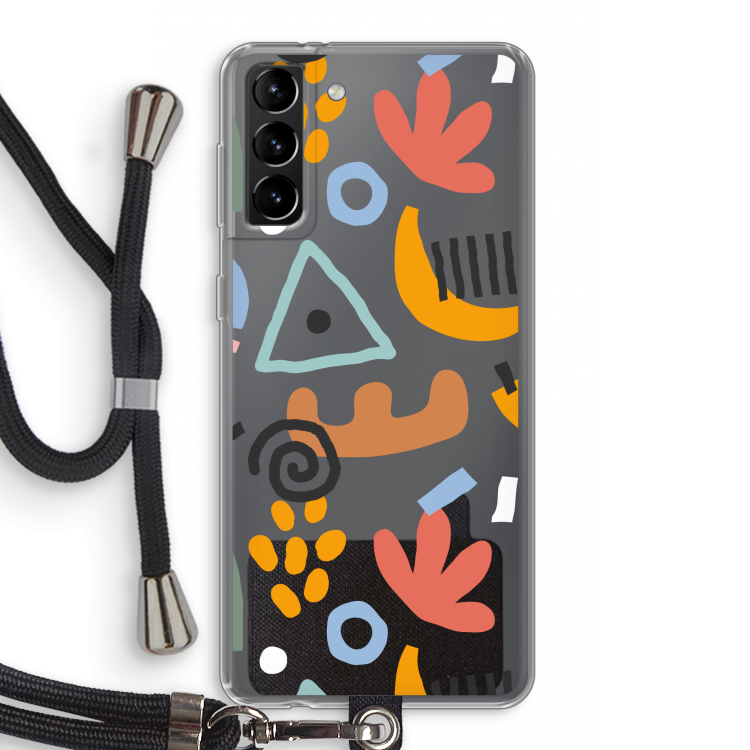 Abstract: Samsung Galaxy S21 Plus Transparant Hoesje met koord