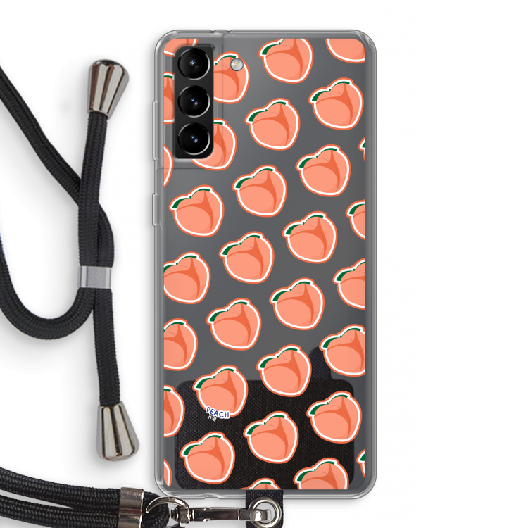 Just peachy: Samsung Galaxy S21 Plus Transparant Hoesje met koord