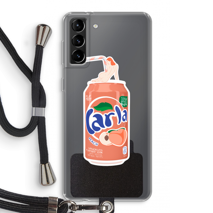 S(peach)less: Samsung Galaxy S21 Plus Transparant Hoesje met koord