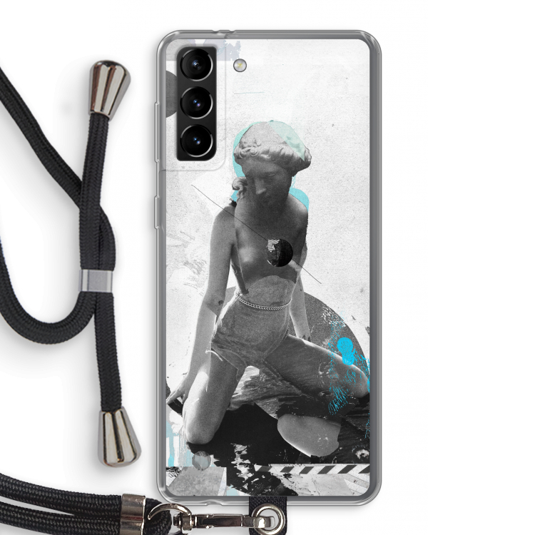 I will not feel a thing: Samsung Galaxy S21 Plus Transparant Hoesje met koord