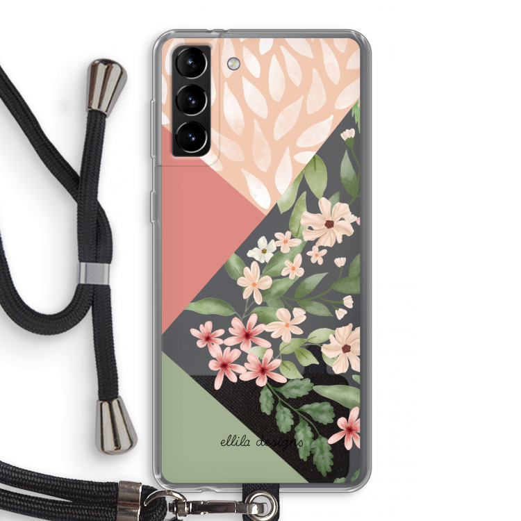 Sweet heaven geometrics: Samsung Galaxy S21 Plus Transparant Hoesje met koord