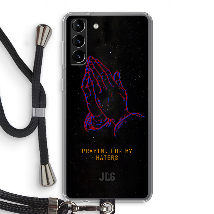 Praying For My Haters: Samsung Galaxy S21 Plus Transparant Hoesje met koord