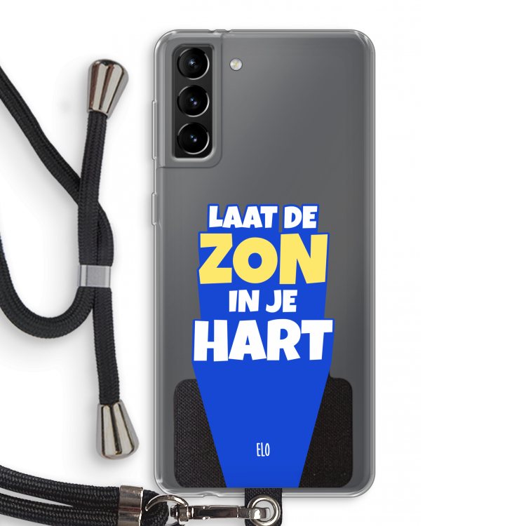 Laat de zon in je hart: Samsung Galaxy S21 Plus Transparant Hoesje met koord