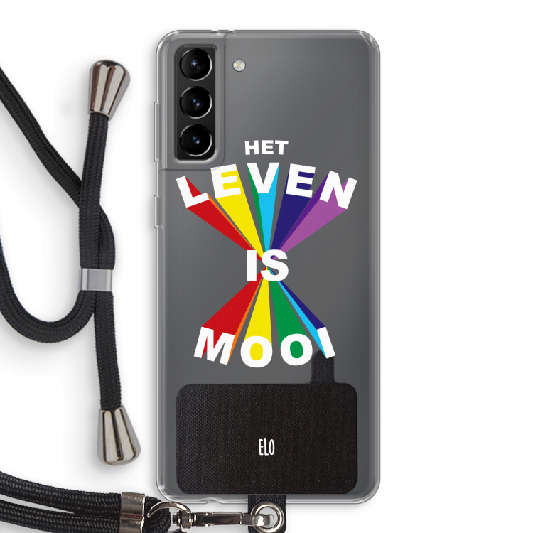 Het Leven Is Mooi: Samsung Galaxy S21 Plus Transparant Hoesje met koord