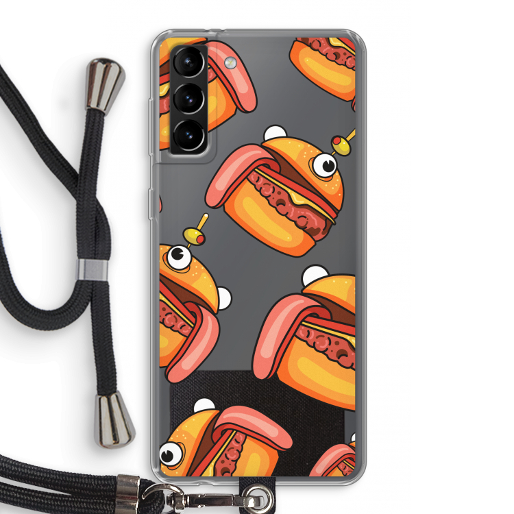 Hamburger: Samsung Galaxy S21 Plus Transparant Hoesje met koord