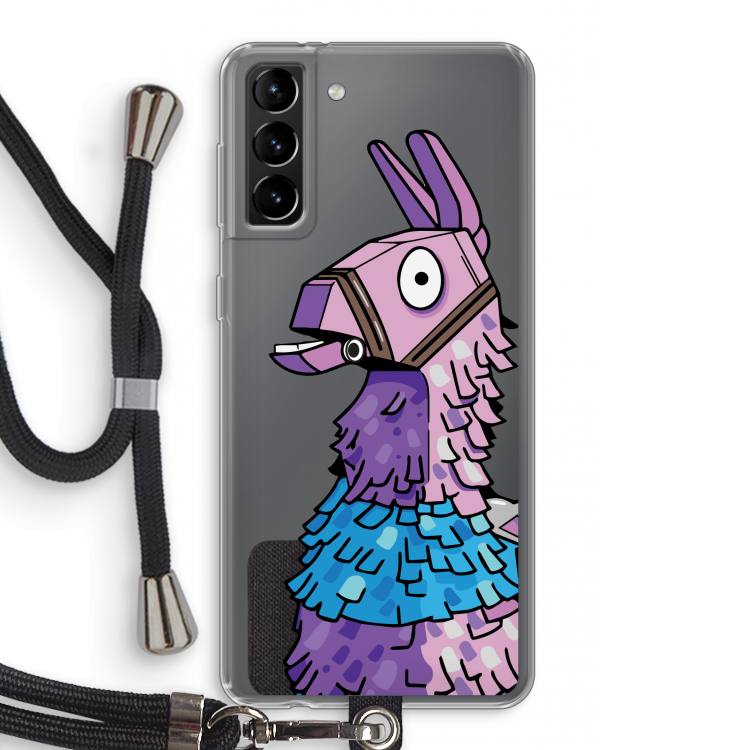 Lama: Samsung Galaxy S21 Plus Transparant Hoesje met koord