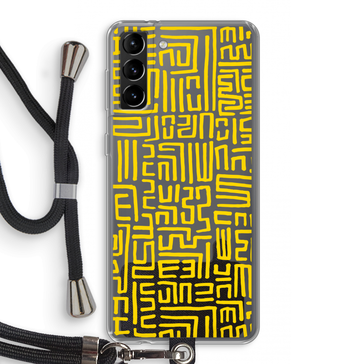 Majorelle Blue Print: Samsung Galaxy S21 Plus Transparant Hoesje met koord