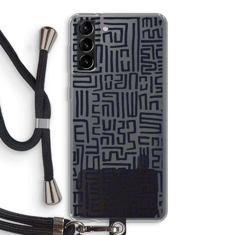 Moroccan Print: Samsung Galaxy S21 Plus Transparant Hoesje met koord