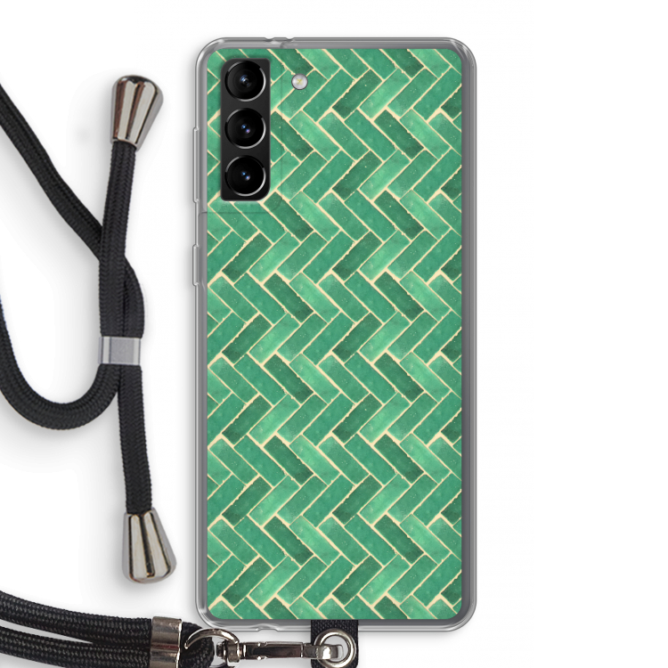 Moroccan tiles 2: Samsung Galaxy S21 Plus Transparant Hoesje met koord